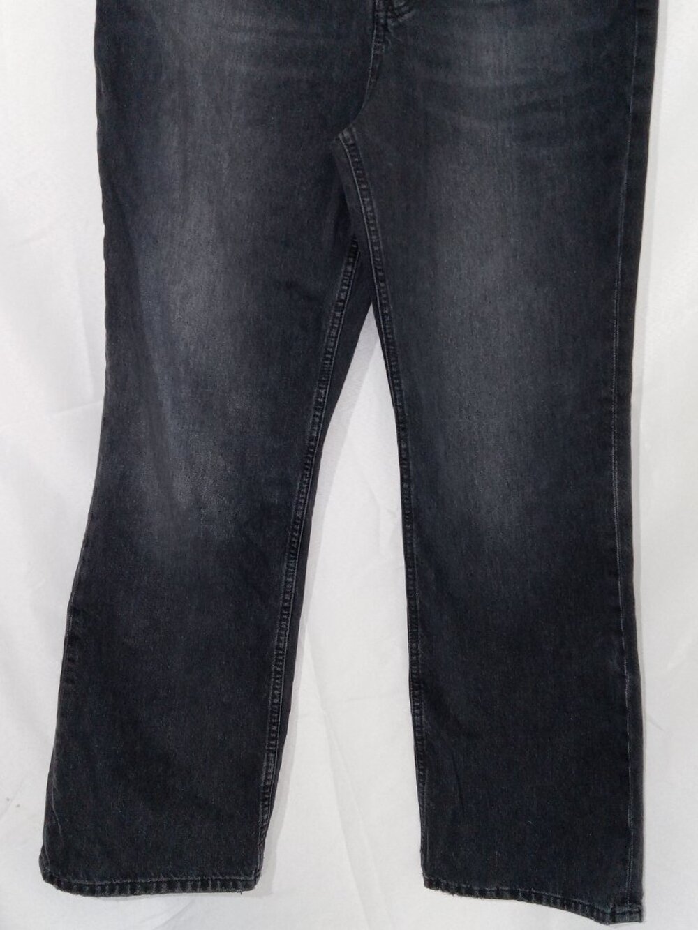 We The Free Women’s Sz 31 High Rise Wide-Leg Jeans Black Dark Wash Denim Button - Picture 3 of 14